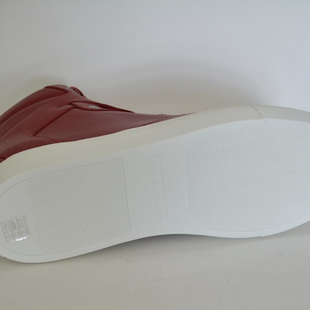 NWT AUTHENTIC BALENCIAGA MENS HITOP LEATHER SNEAKERS US 12 EU 45 - Picture 9 of 10